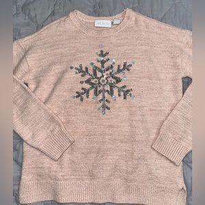 Children’s Place-Girls Sequin Snowflake Sweater| Size 10/12